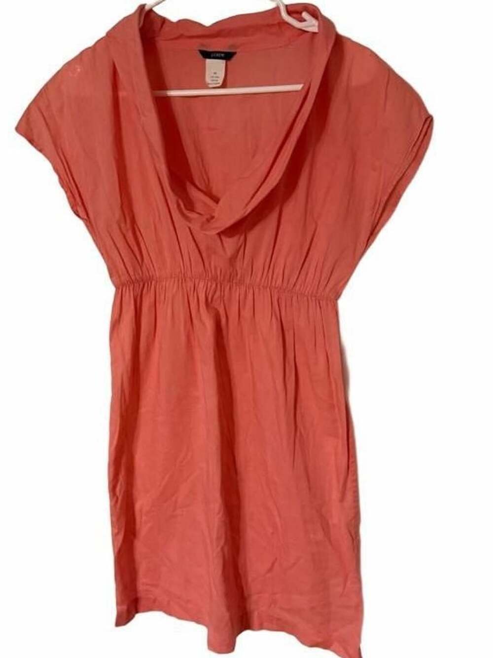 J.Crew Cowl Neck Dress Size XS Coral Pink Cotton